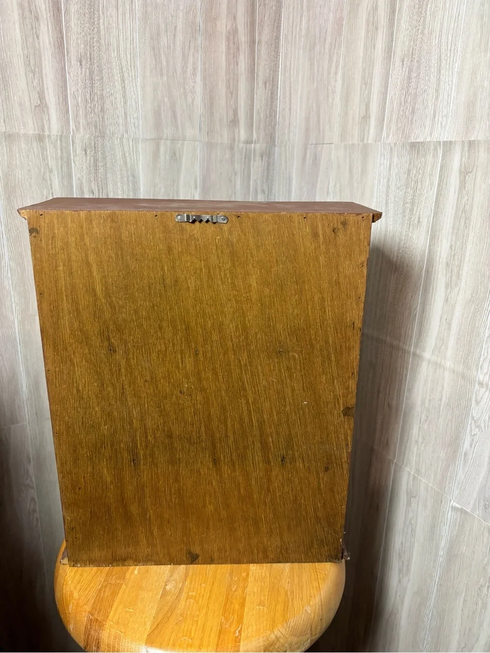 Rustic Country Decorative Wall Cabinet with Wooden and Fabric Applique Details